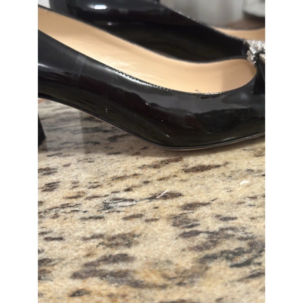 Kate Spade Dinah Bow Rhinestone Square Toe Block Heel. Party Shoes - Picture 9 of 11